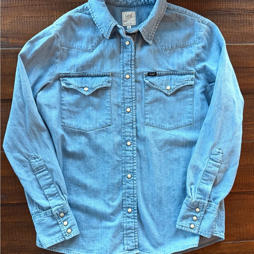 Lee Light Blue Denim Western Shirt